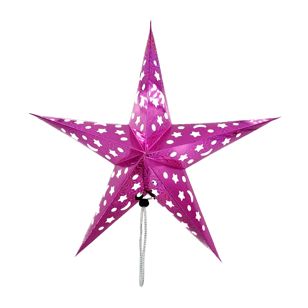 1pza Farol / adorno colgante en forma de estrella con diseño holográfico, variedad de colores / ptl-s-45