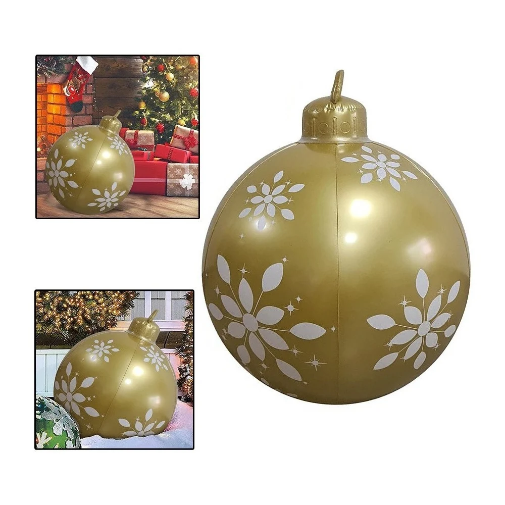 Esfera inflable gigante temática navideña con luz de colores + control y mini bomba, variedad de diseños / pvc-s-301