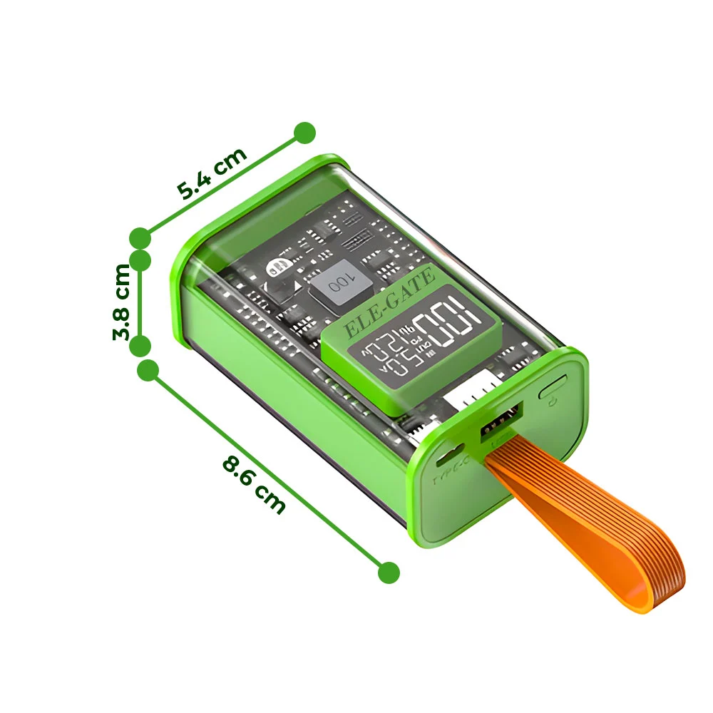 Power bank externa para productos digitales con puerto usb, tipo c y marcador digital de batería / pd charge / pw.17