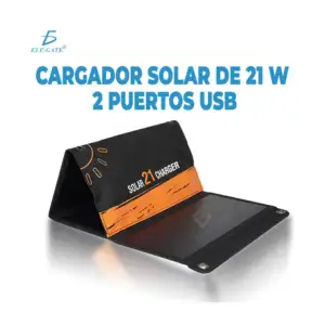 Cargador solar portátil plegable de panel 21w con 2 puertos usb