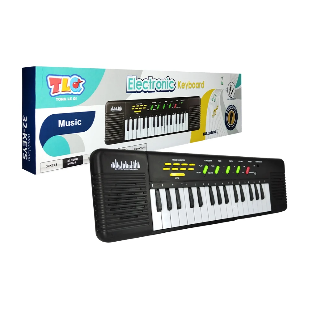 Piano de juguete con 32 teclas + 22 temas demo y mini micrófono / electronic keyboard