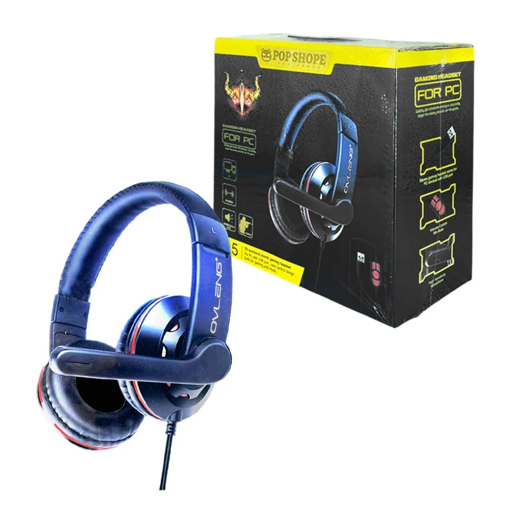 Audífonos diadema gamer pop shope con micrófono, variedad de colores / q5