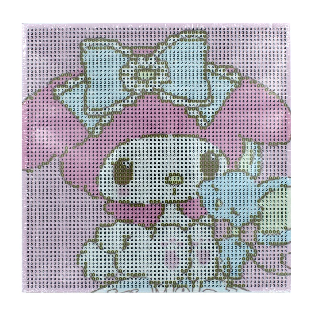 Dibujo lienzo interactivo diamond painting con diseño de personajes hello kitty y accesorios piedras, 20x20cm, variedad de diseños / 345706