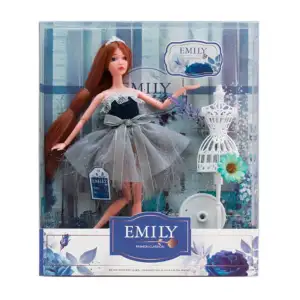 Muñeca clasica emily con ropa de tela y variedad de accesorios / qj11…