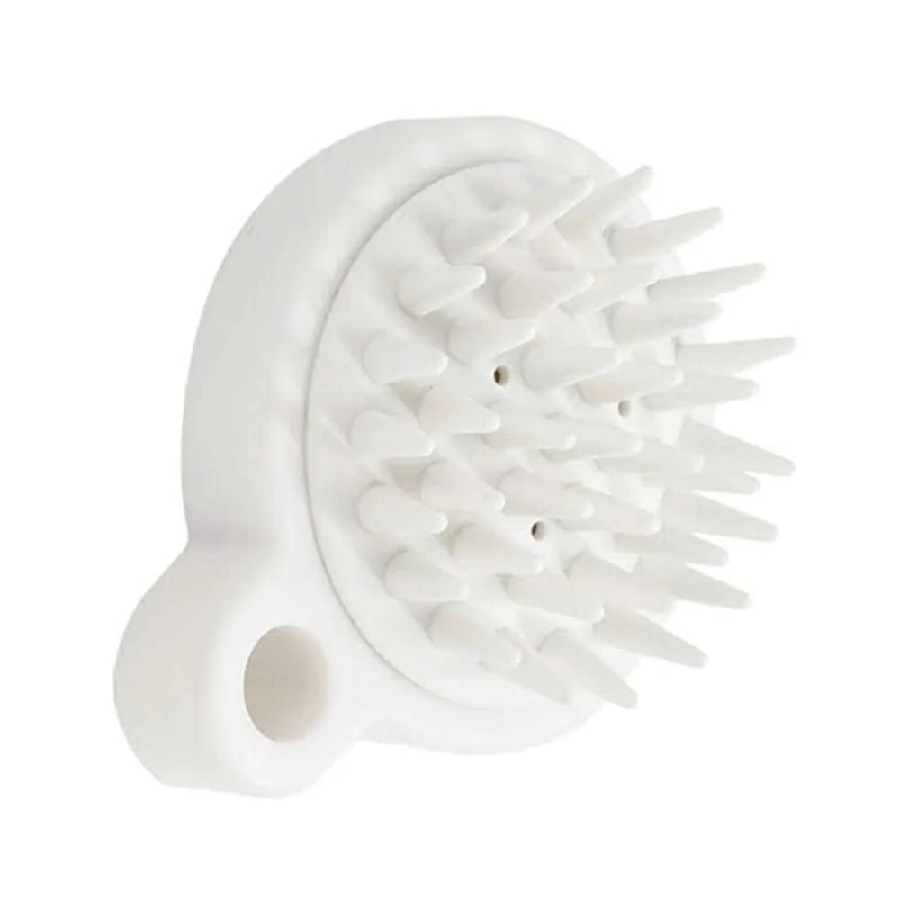 1pza Mini cepillo masajeador redondo de cerdas duras y compartimento para shampoo, variedad de colores / g23-50