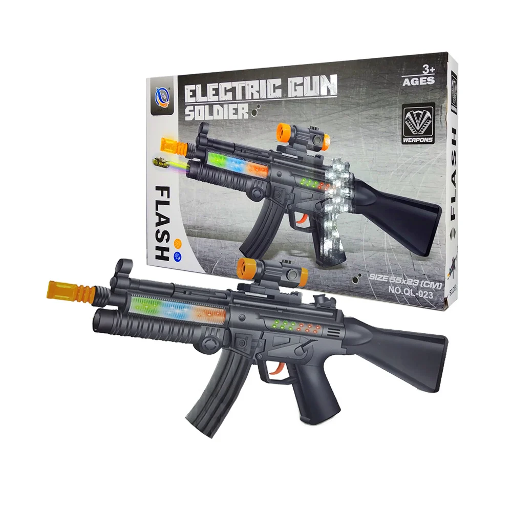 Pistola eléctrica de luces de colores y sonido / electric gun soldier / ql-022