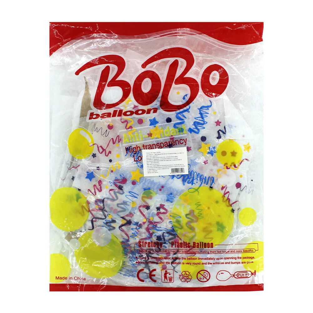 Paquete de 25 globos transparentes con estampado de serpentinas / qq-890