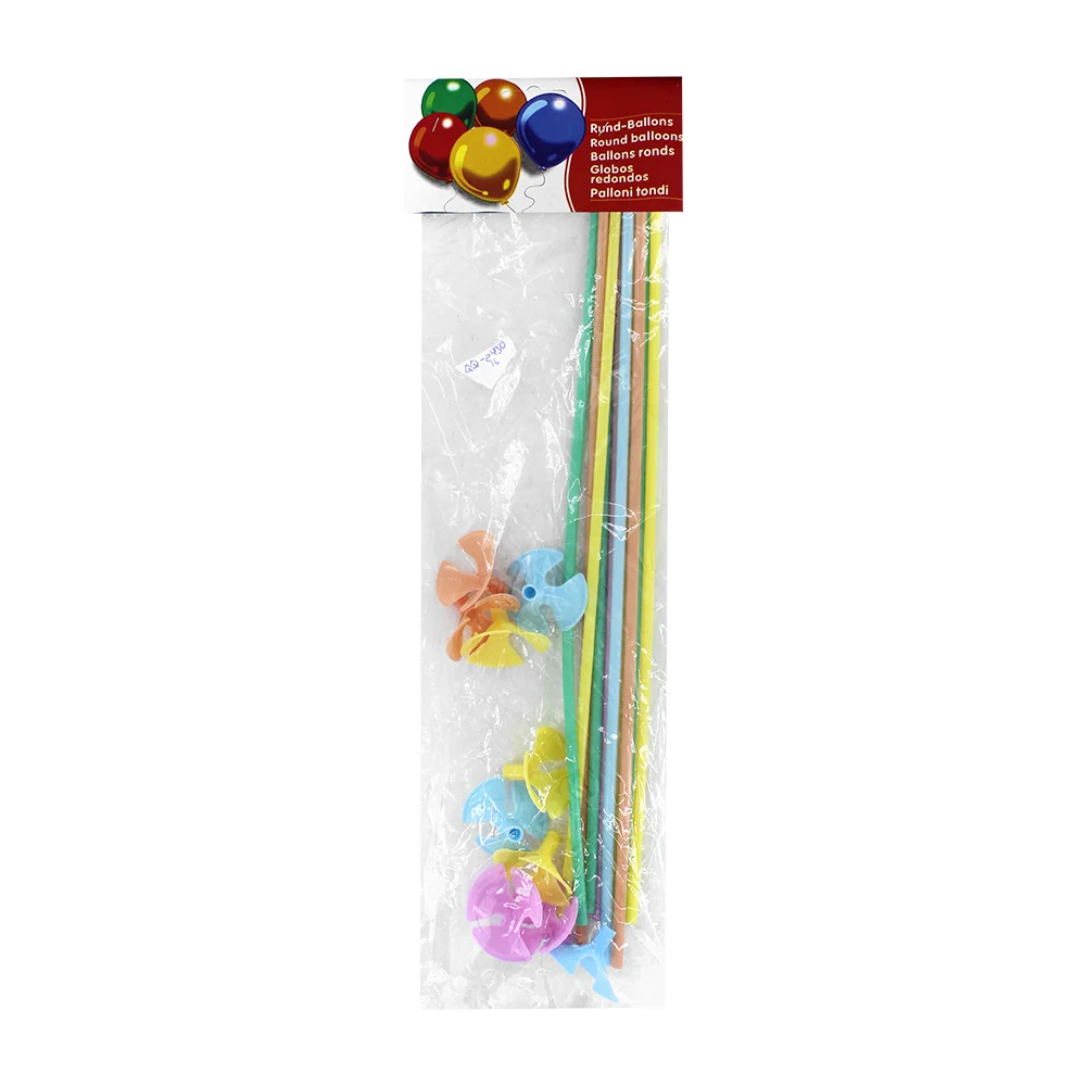 Paquete con 10 bases porta globos para fiesta de 42cm, variedad de colores / rund ballons