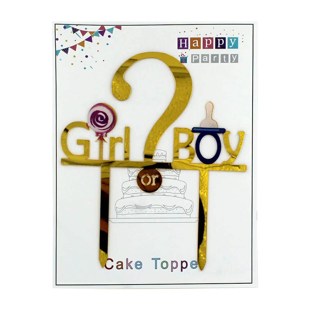 1pza Cake topper girl or boy para decoración de pastel / happy party