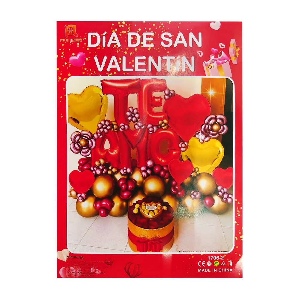 Set de globos decorativos fuliner con temática día de san valentín / 1706-2