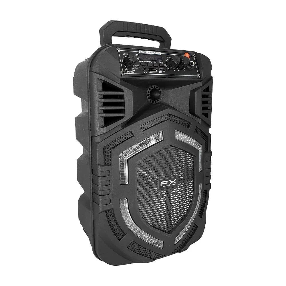Bocina bluetooth de 8 pulgadas con radio fm, puerto usb-tf, luces rgb y micrófono / qs-5804