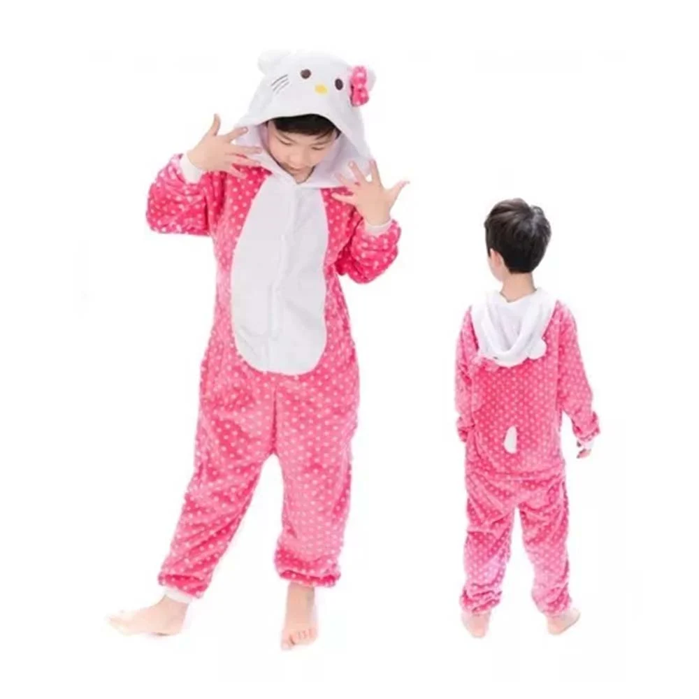 Pijama mameluco infantil de cierre afelpado con diseño de personajes amigos hello kitty, variedad de modelos y tallas / pijama c / 50005032
