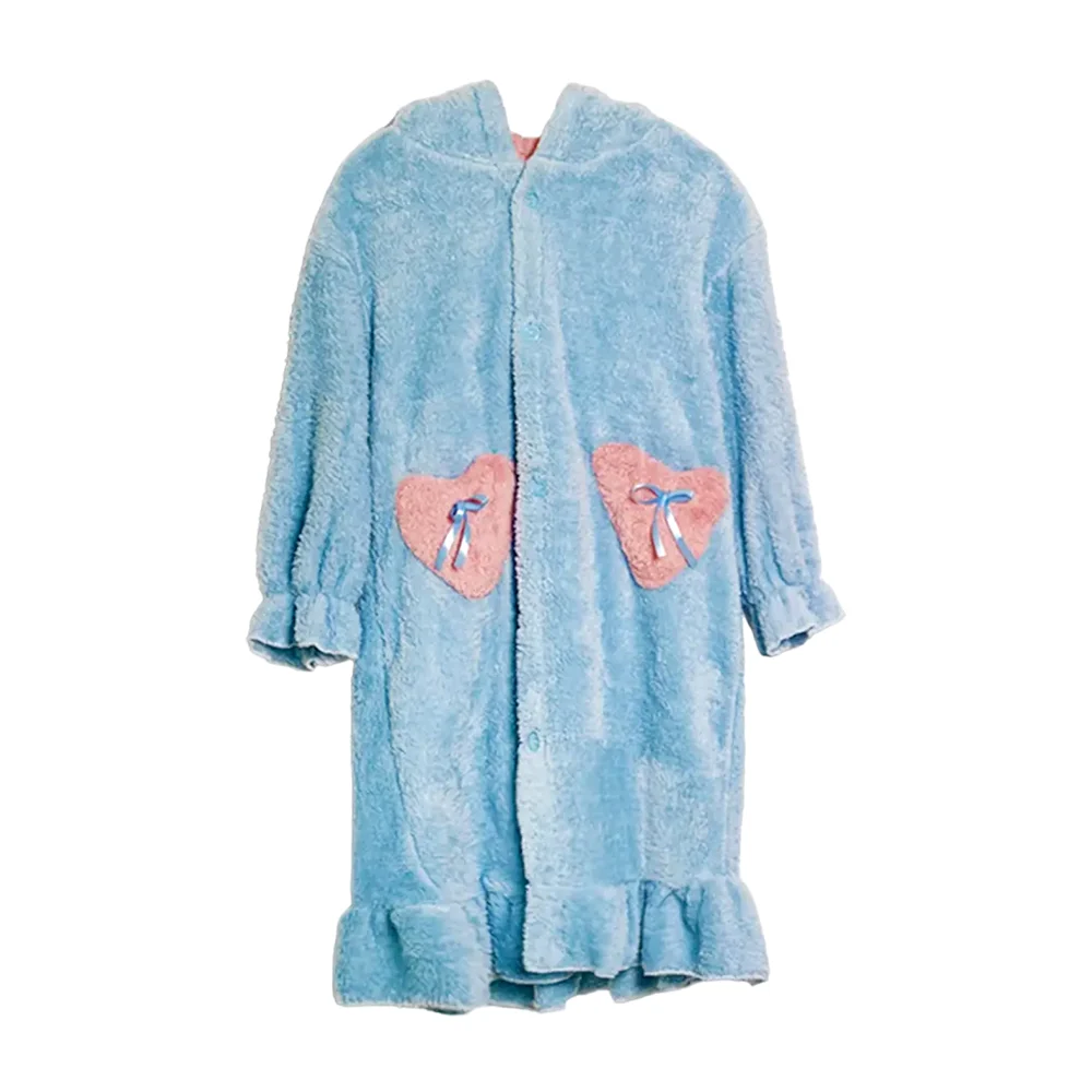 Pijama camisón afelpado de botones para adulto con bolsillos diseño de animales, variedad de modelos y tallas / qxsy-1820