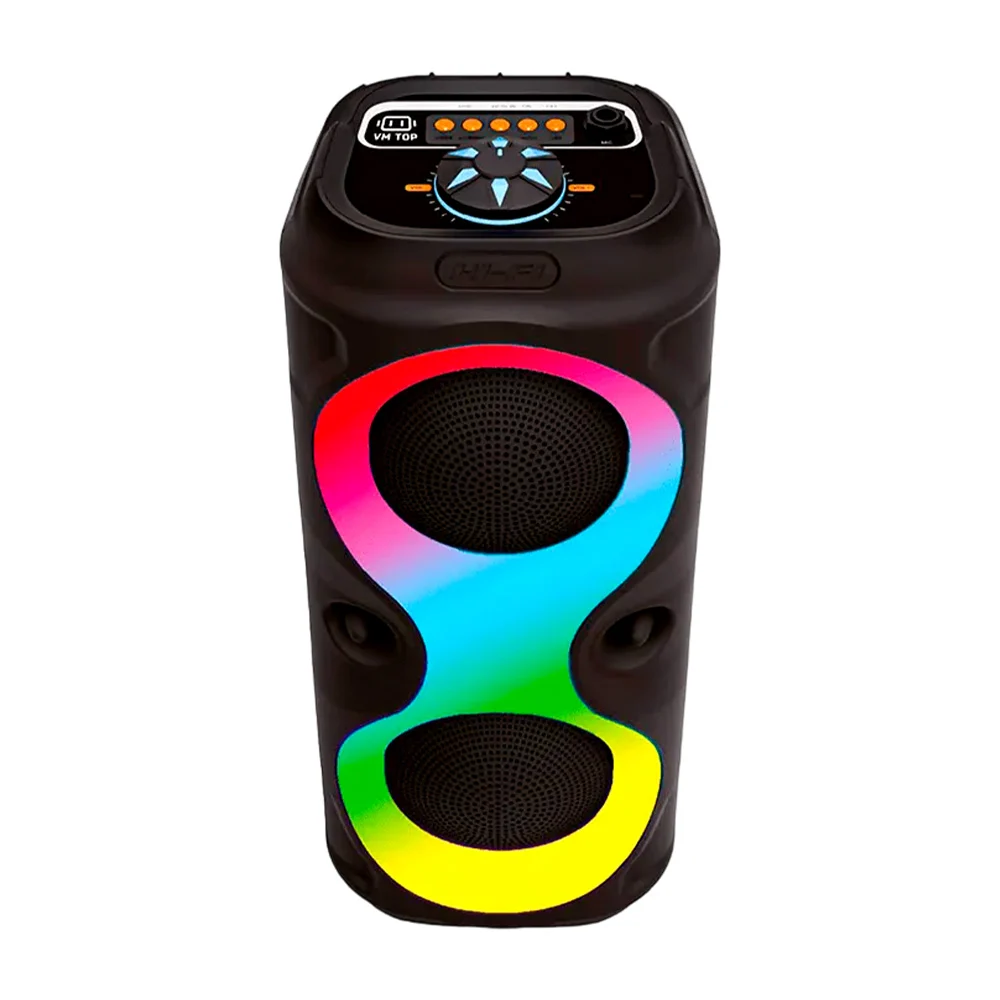 1pza Bocina inalámbrica de torre, con iluminación led, botones de reproducción, rueda de sonido, puertos de carga y/o conexión y compatibilidad con micrófono, variedad de funciones / qs-3628/ vm top