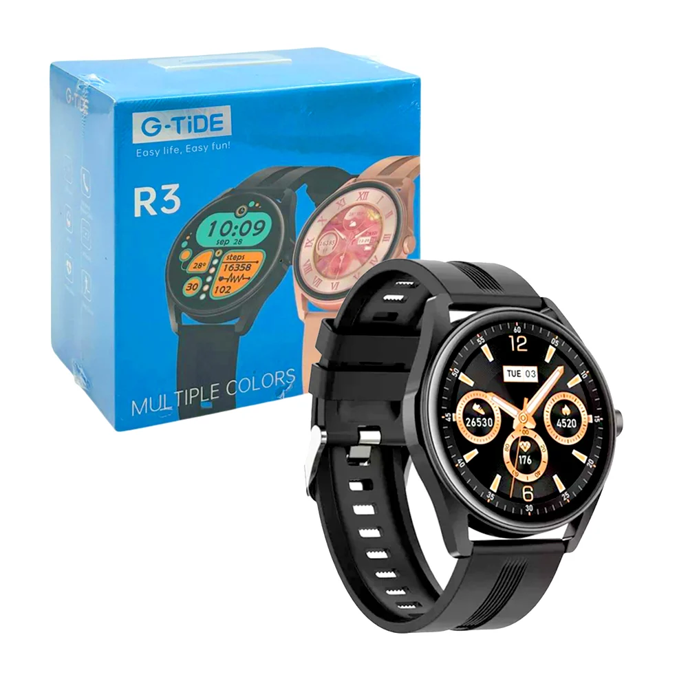 Reloj / smartwatch g-tide inalámbrico redondo con correa de caucho, resistencia ip68, variedad de colores / g-tide