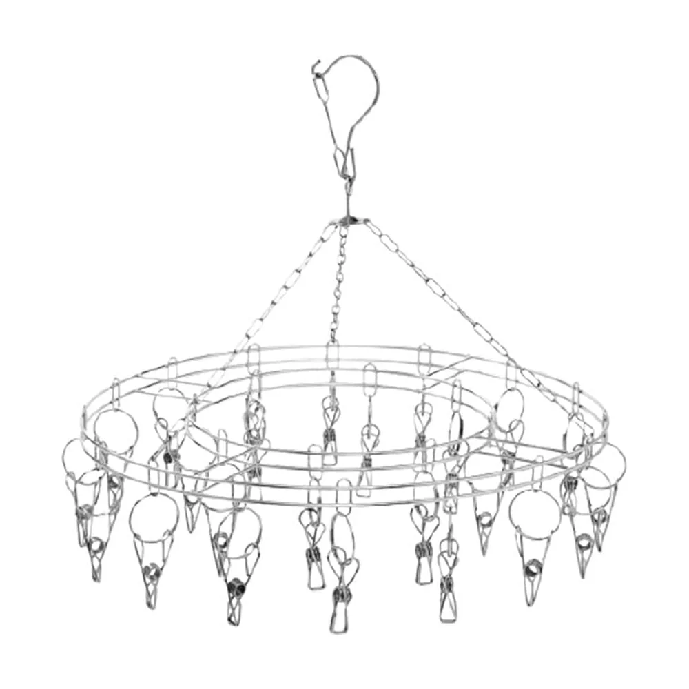 Carrusel tendedero redondo de metal con 20 pinzas ganchos para colgar ropa / ro-e10mts / 11430