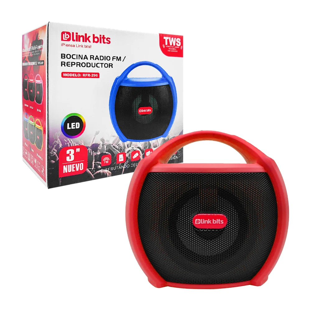 Bocina bluetooth de 3 pulgadas con luz led rgb, puertos usb - tf y asa, variedad de colores / sa315t