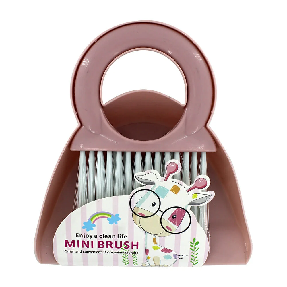 Mini recogedor con escoba cepillo pequeño de plástico, variedad de colores / ro-0013