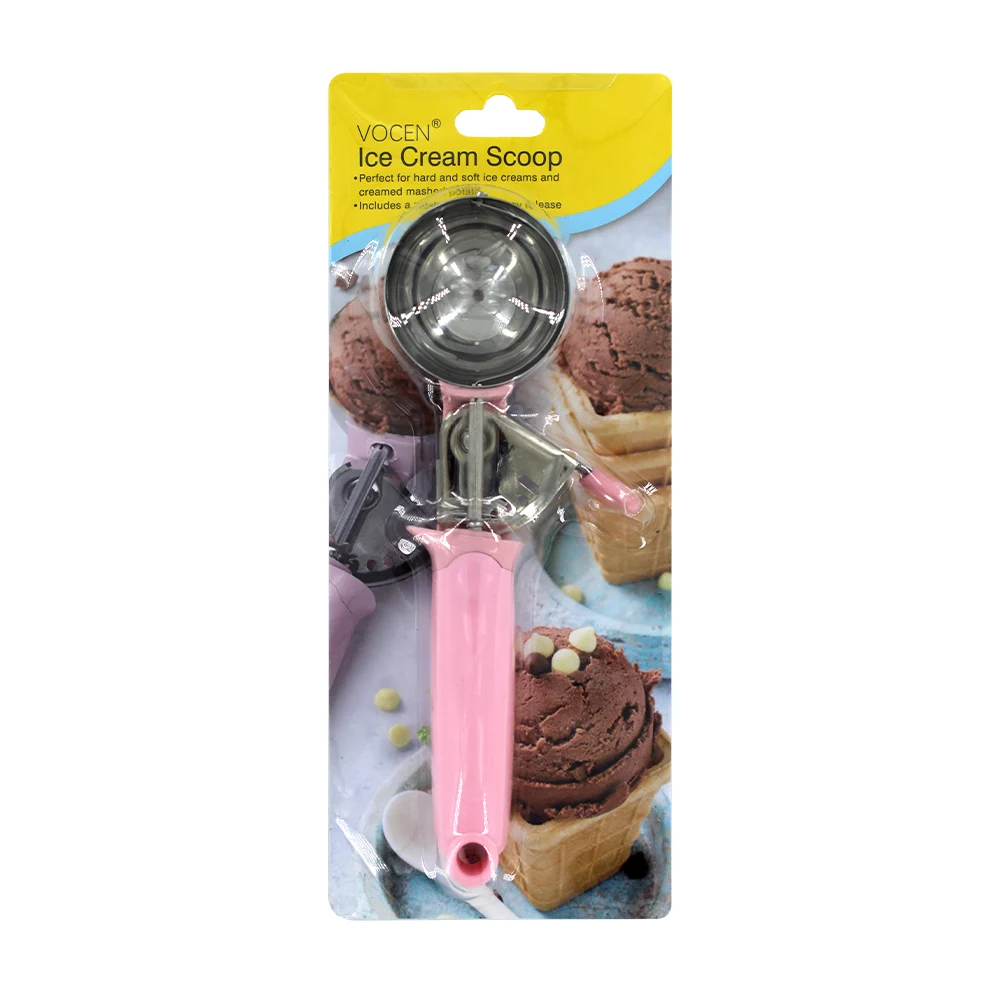 Cuchara con mango de plástico para helados, variedad de colores / ro-0019