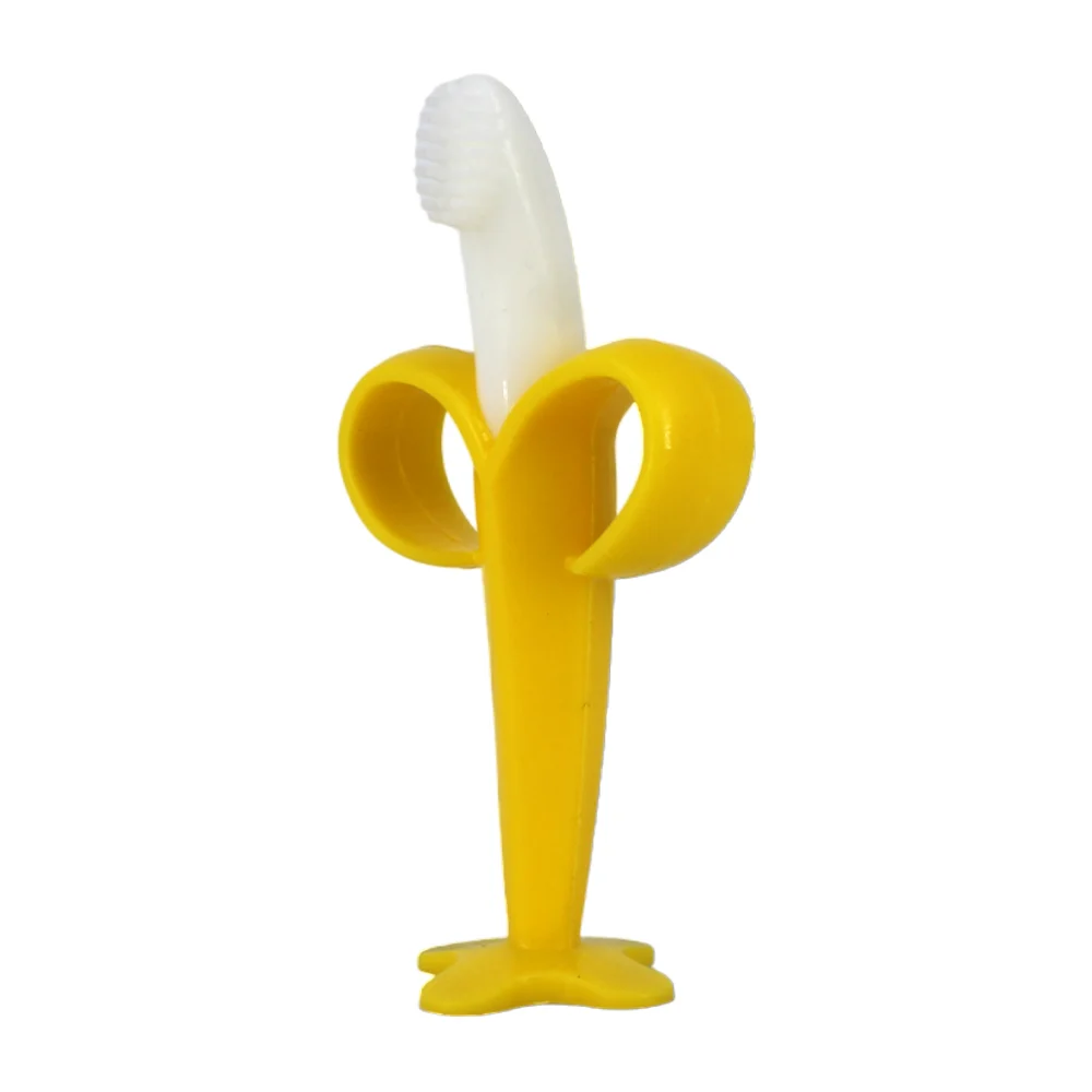 Juguete mordedor de goma con cerdas en forma de plátano para bebe / ro-0093
