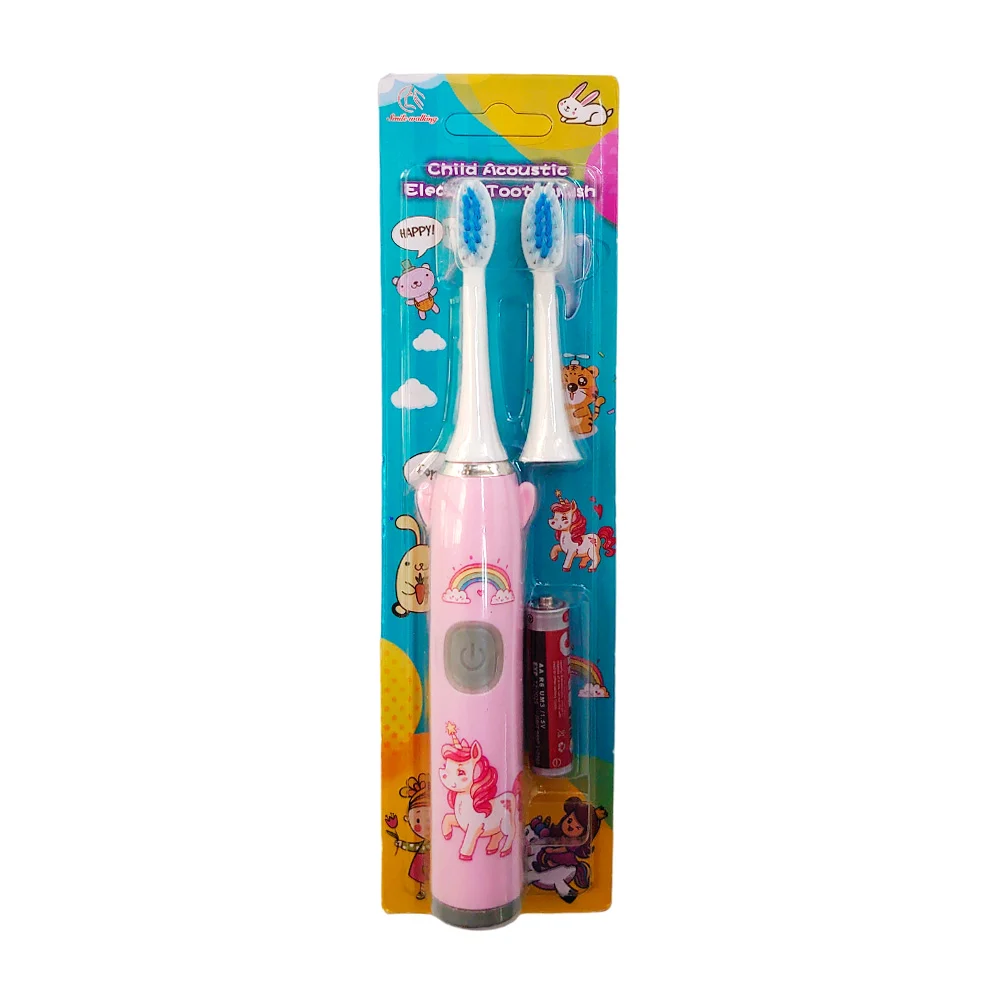 Cepillo eléctrico dental infantil de batería con cabezal de repuesto, variedad de diseños / smile walking / ro-01211