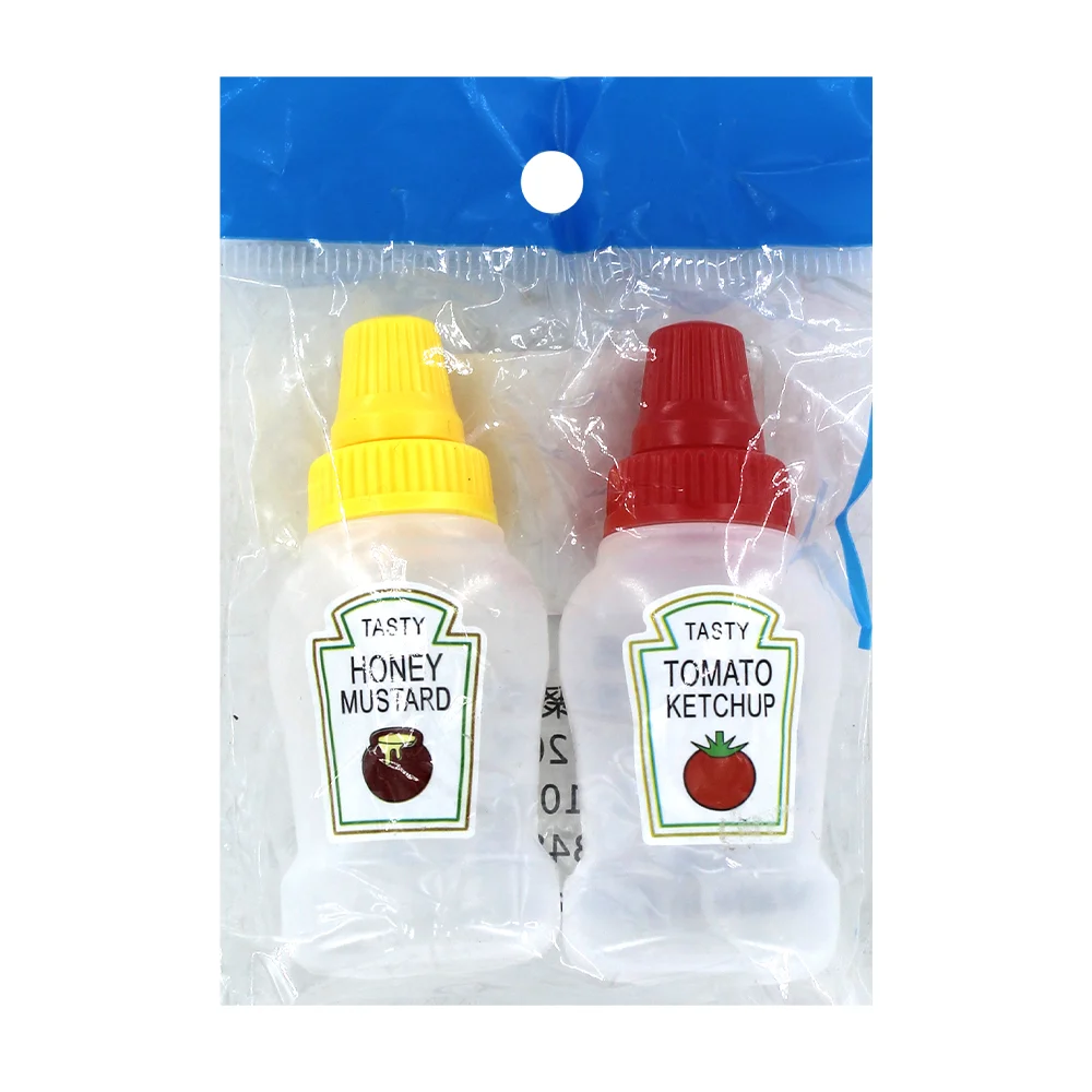 Paquete 2 mini botellas para condimentos / tasty honey mustard - tasty tomato ketchup / ro-1a988