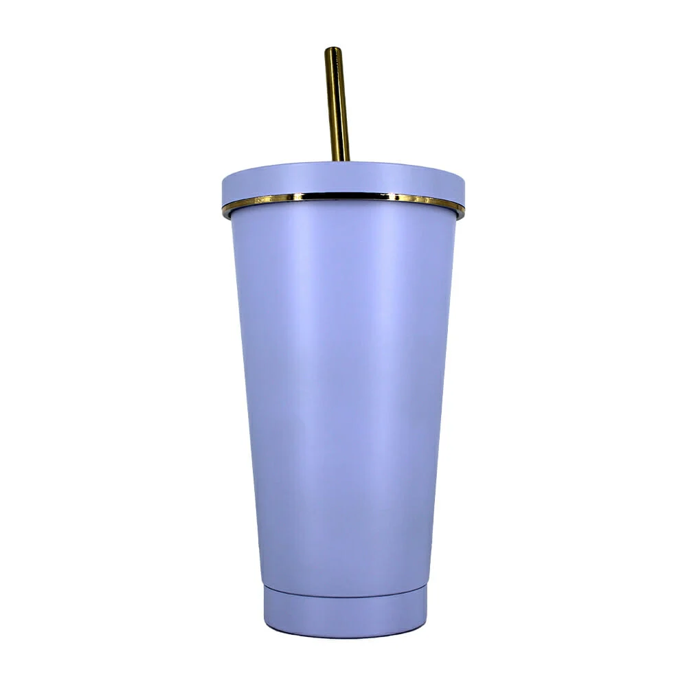 Vaso termo de acero inoxidable con popote y escobillón 750ml, variedad de colores / ro-4006