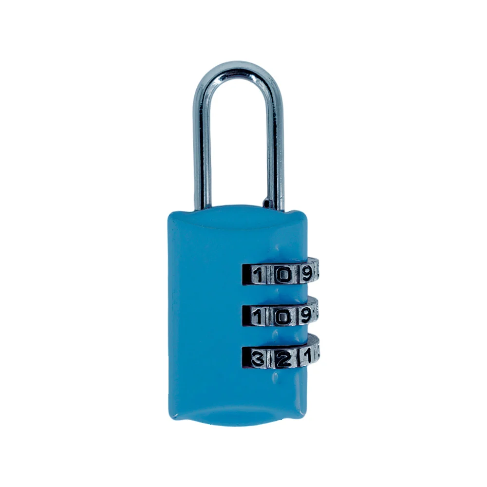 Candado numérico con combinación de 3 dígitos con diseño rectangular, variedad de colores / 432258