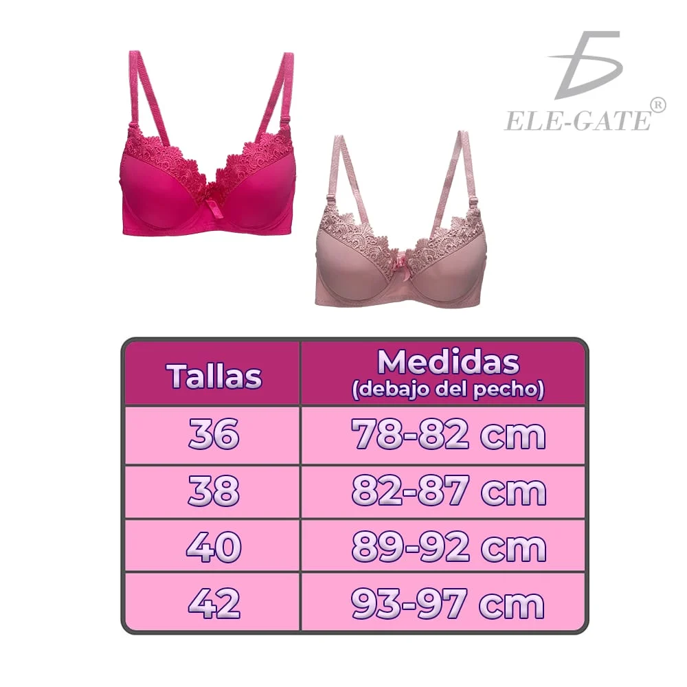 Brasier con encaje de copa completa y tirante ajustables, variedad de colores y tallas / rop.30