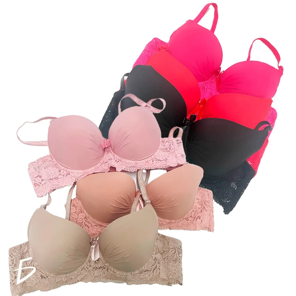 Brasier con copa completa espalda de encajé con efecto push up, variedad de colores y tallas / rop.42