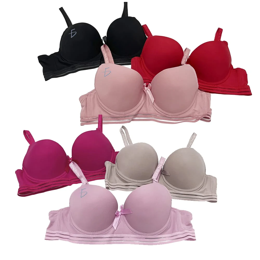 Brasier con tiras traspirables y copa completa con push up, variedad de colores y tallas / rop.44