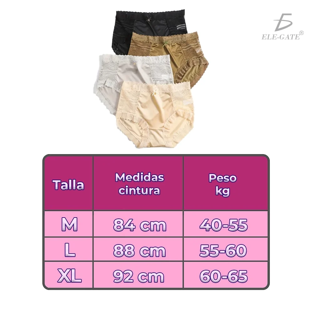 Ropa interior calzoncillo de cintura alta con encaje para dama, variedad de colores y tallas / rop.49