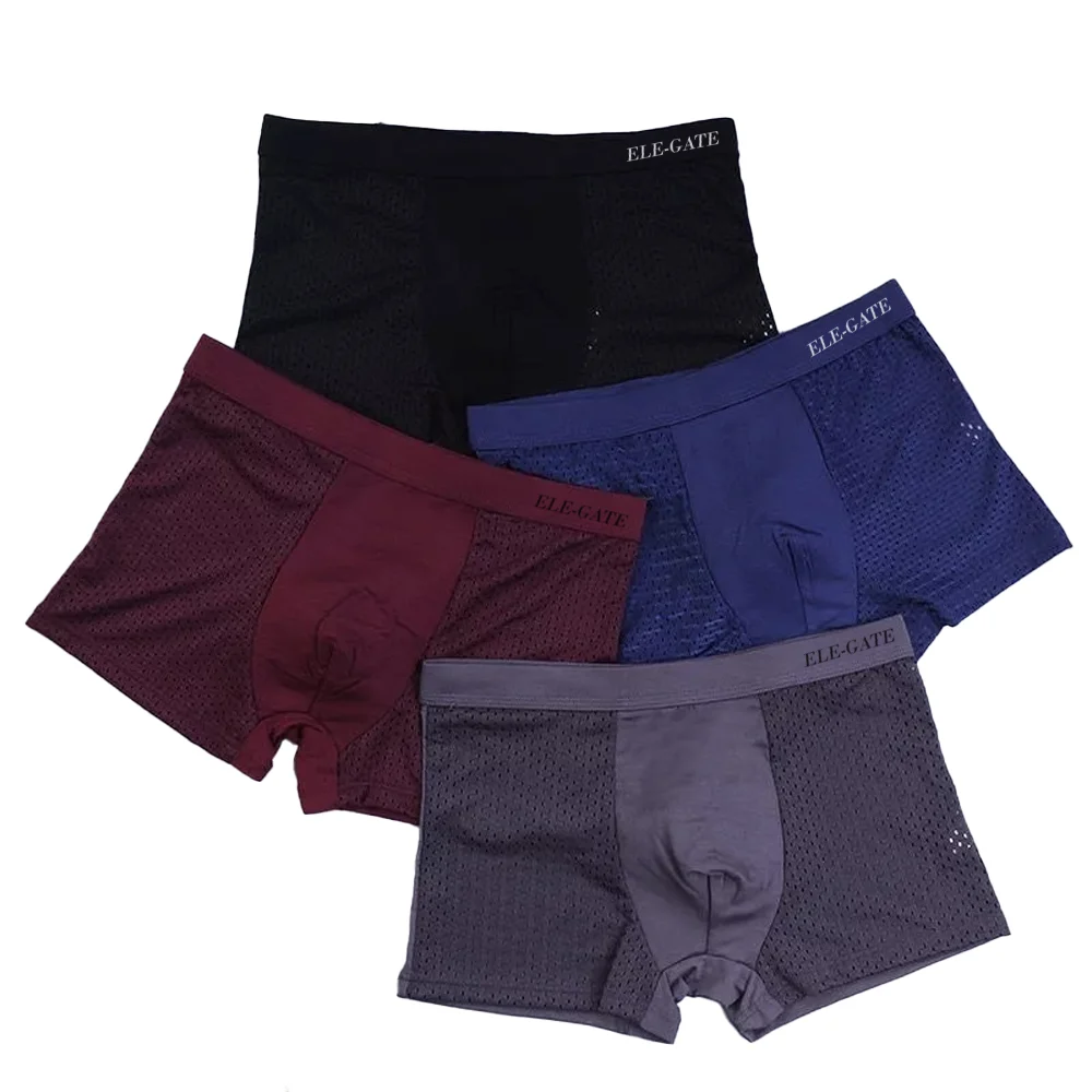 Calzón boxer de seda tipo malla transpirable, variedad de tallas y colores
