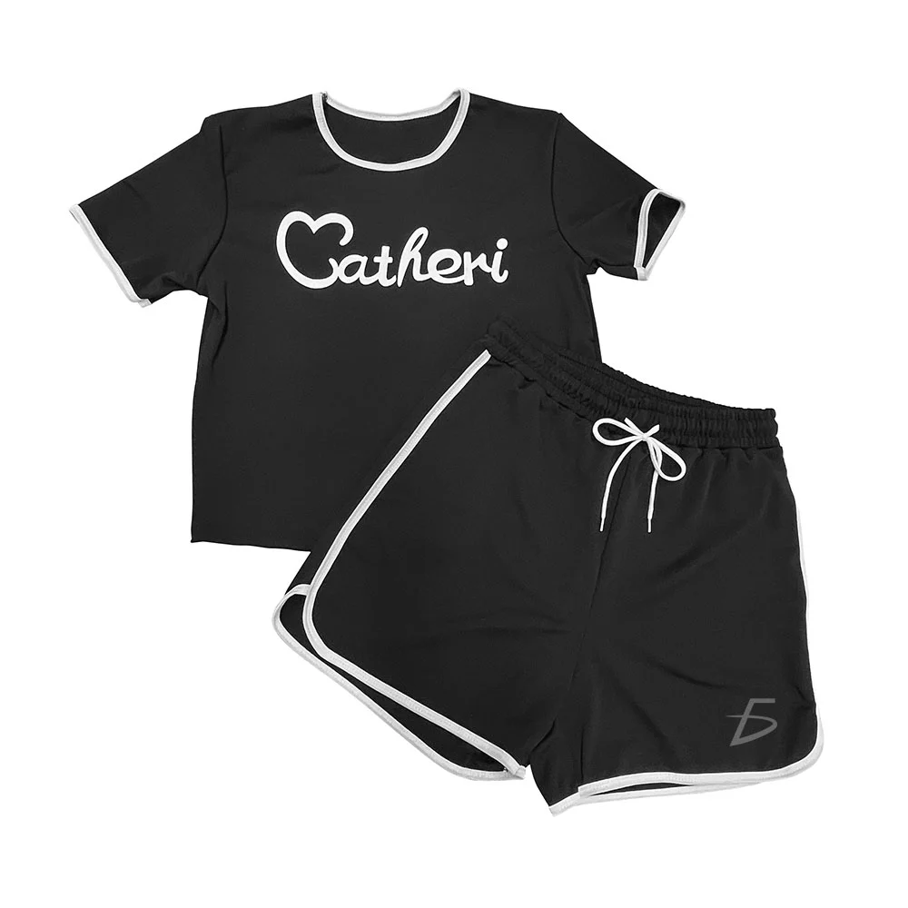 Conjunto con short y playera corta de media manga, variedad de tallas / rop.79