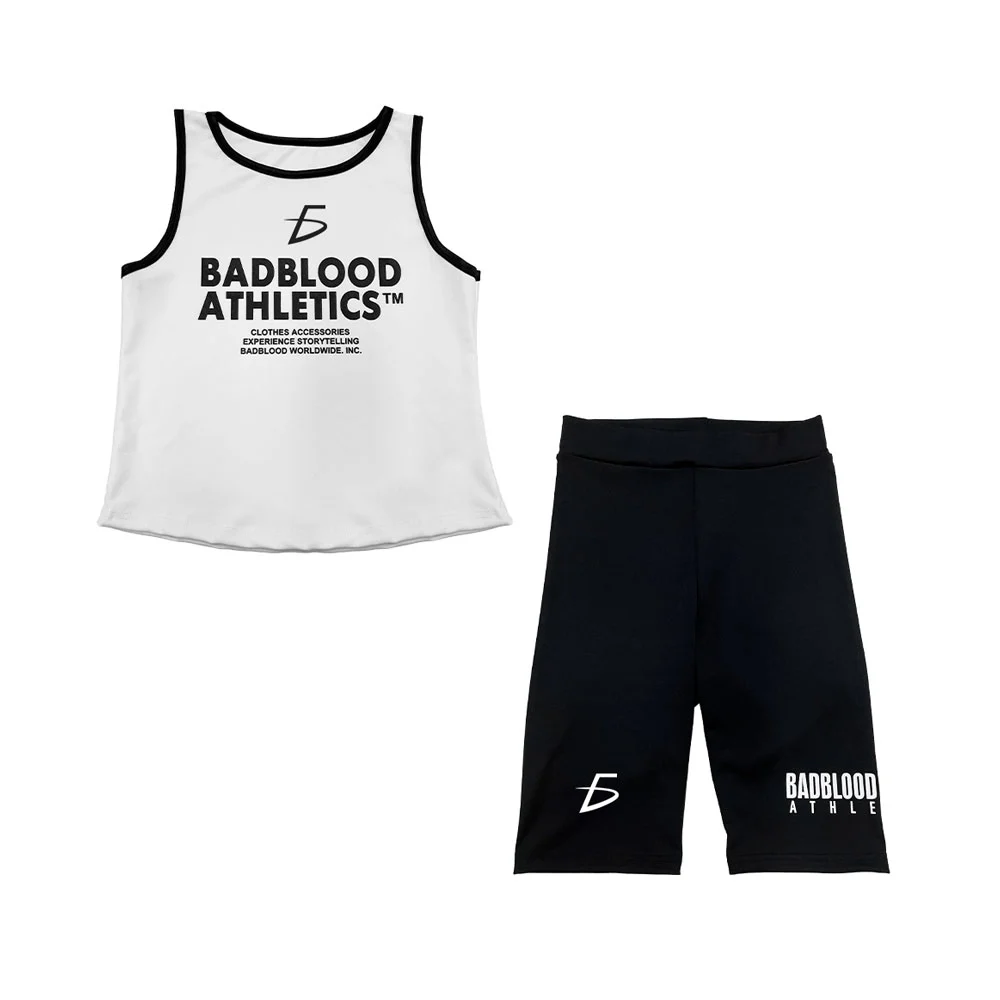Conjunto deportivo con playera sin mangas y  short de licra, variedad de colores y tallas / rop.81