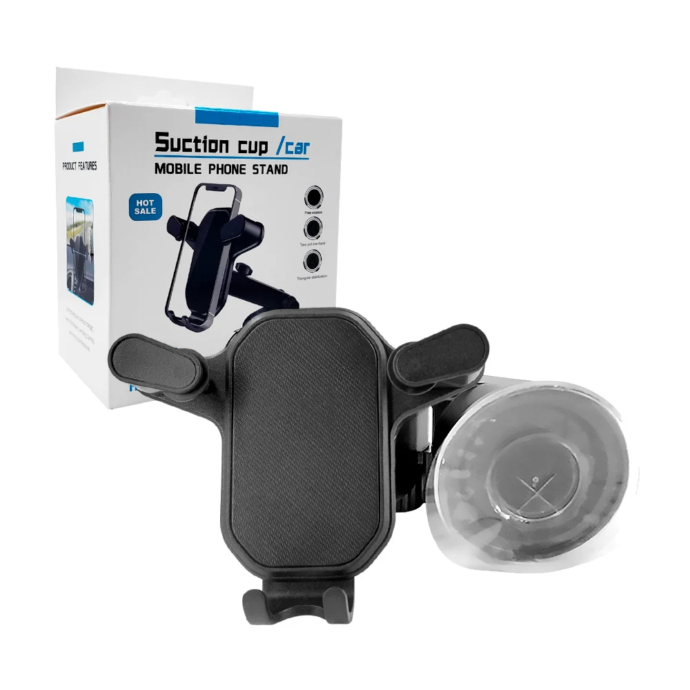 Soporte universal de teléfono para automóviles con rotación de 360°, ventosa con pegamento y brazo ajustable, variedad de usos / suction cup car / rt-666