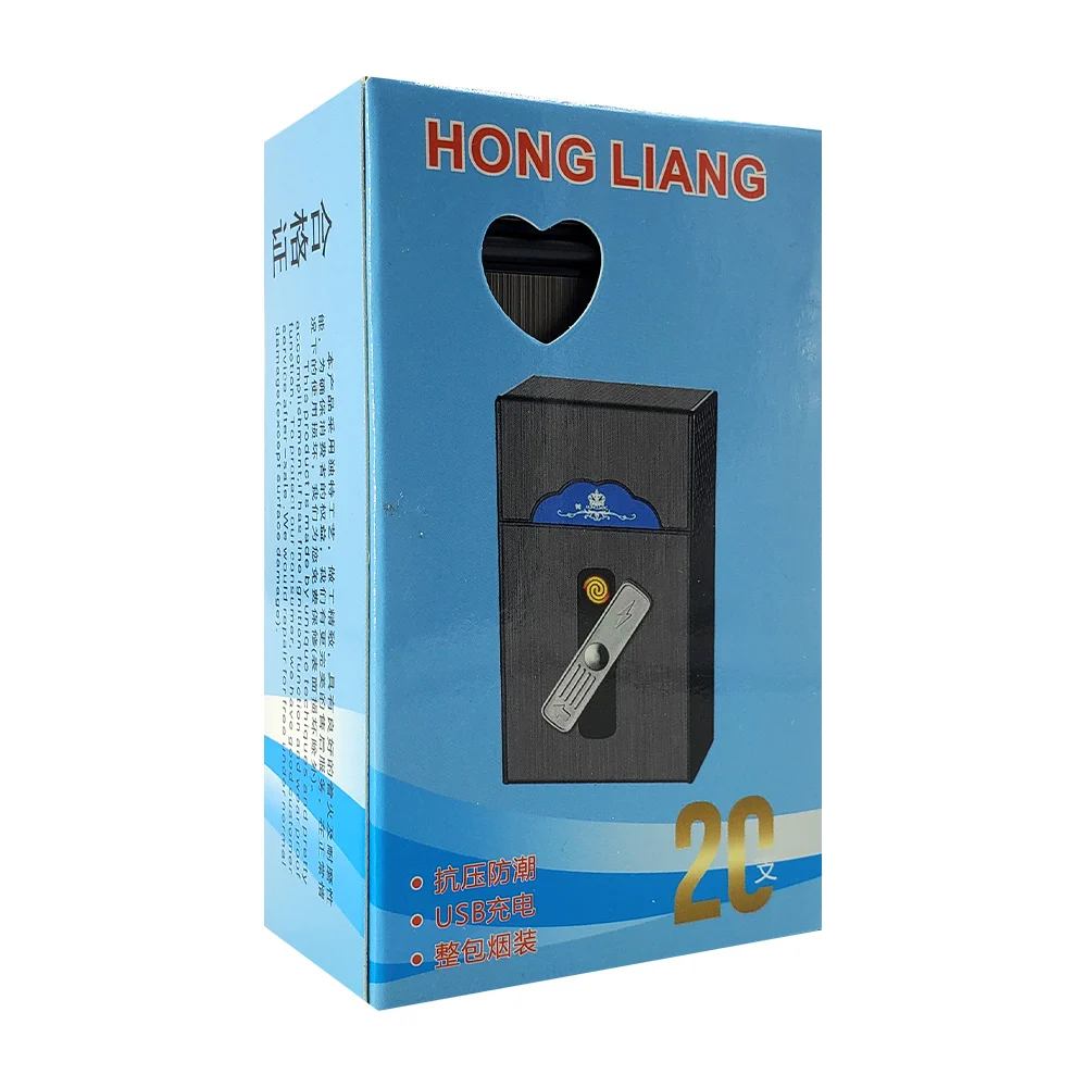Cigarrera encendedor de resistencia recargable hong liang, variedad de colores / ru1012
