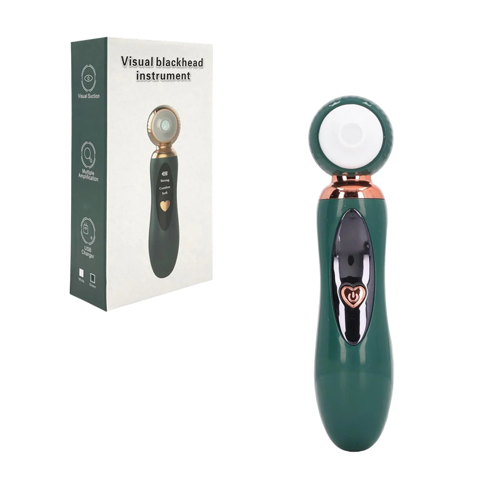 Limpiador de poros y extractor de espinillas por succión de 3 niveles y 3 cabezales intercambiables / visual blackhead instrument / ry-2306