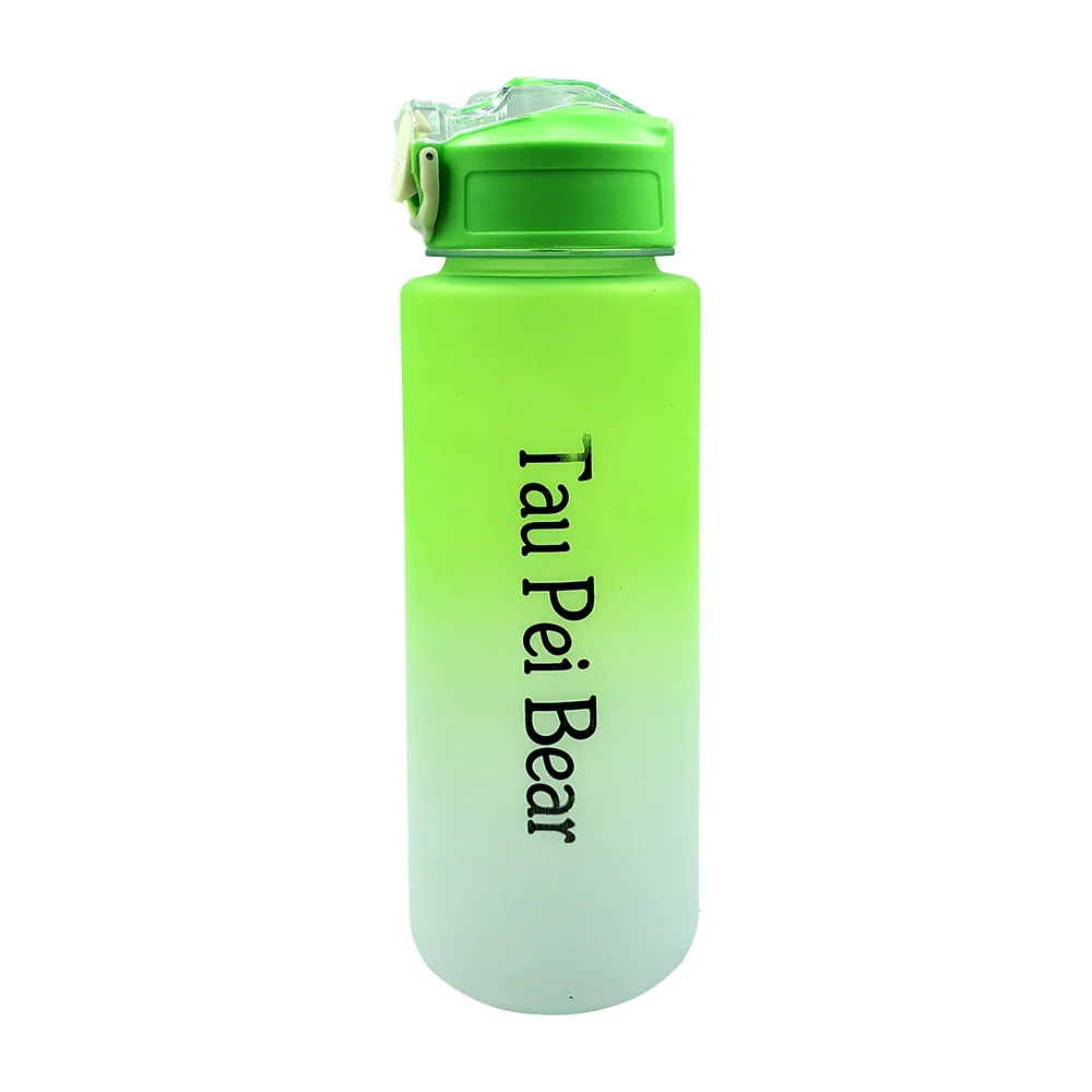 Vaso de plástico con tapa, popote, capacidad de 1200ml + 2 botellas de plástico de diferentes capacidades / tau pei bear / ru1042