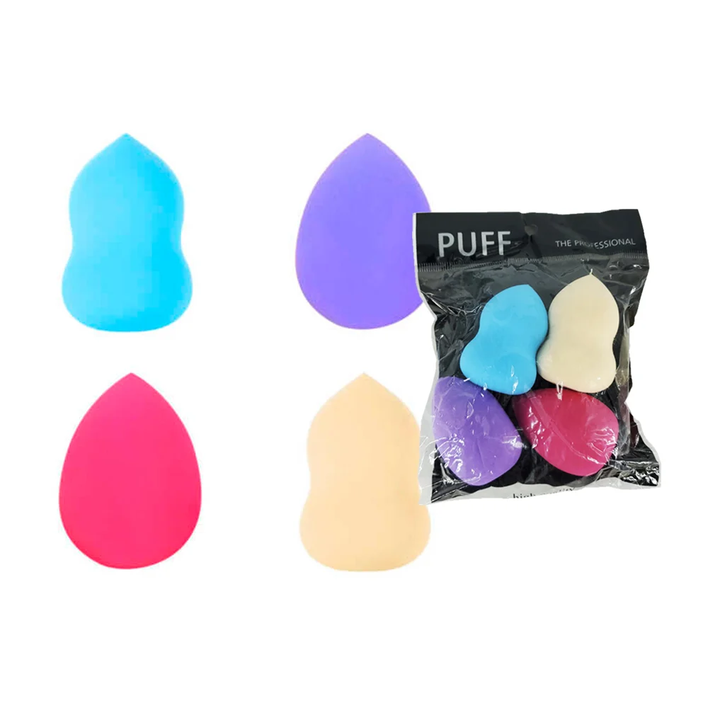 Paquete con 4 esponjas aplicadores de maquillaje, variedad de formas y colores / puff the professional / s223