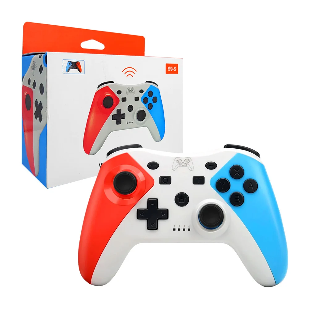 Control inalámbrico profesional compatible con nintendo switch, diseño tricolor, variedad de colores / s9-s