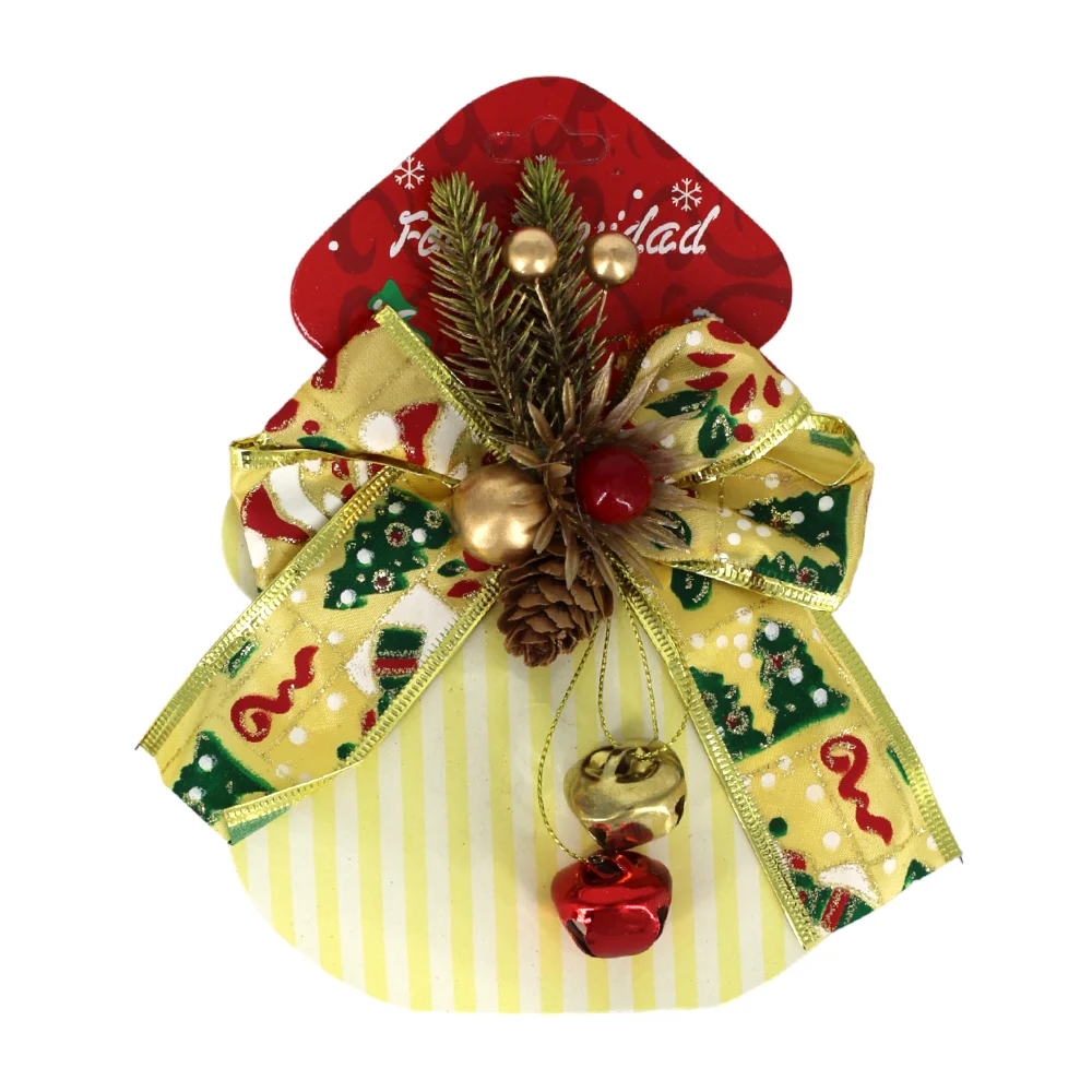 Adorno colgante navideño diseño de moño con cascabeles feliz navidad, variedad de modelos / sd-2930