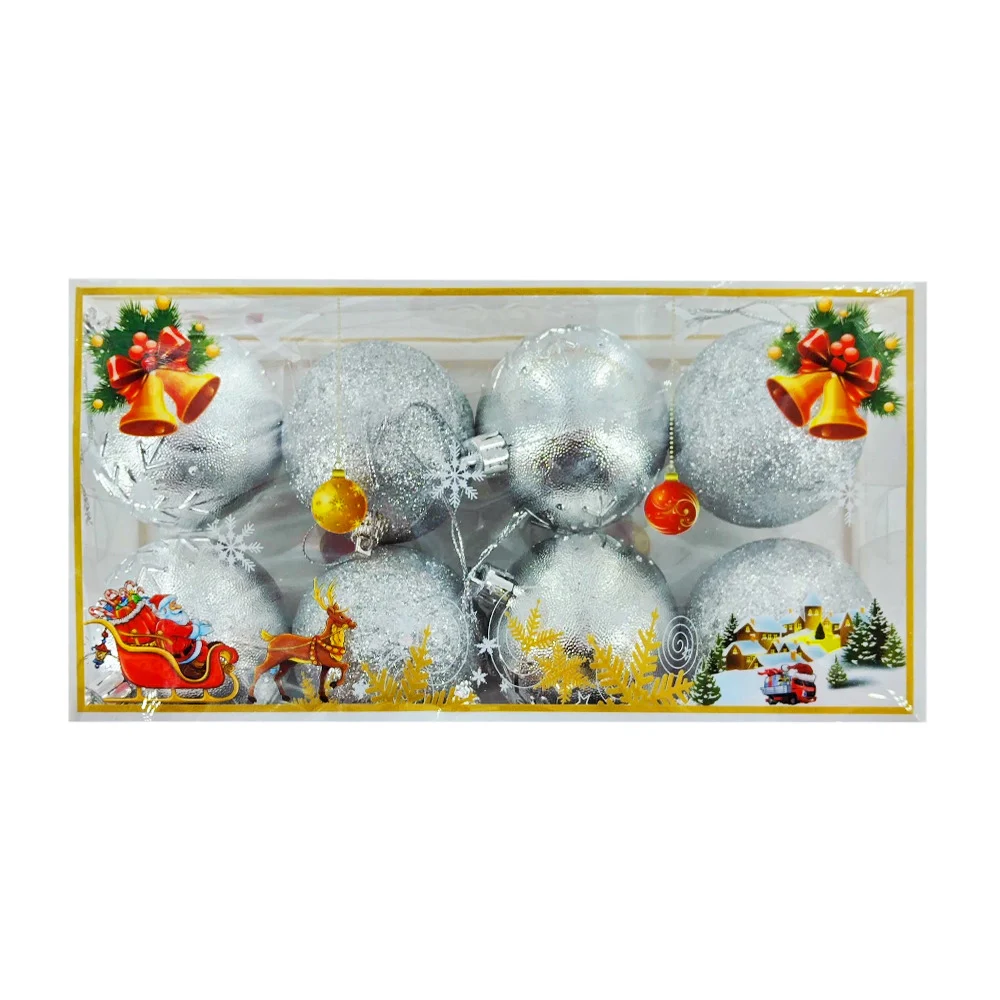 Paquete de 8 esferas navideñas con diferentes diseños de 6cm, variedad de colores / sd-2998