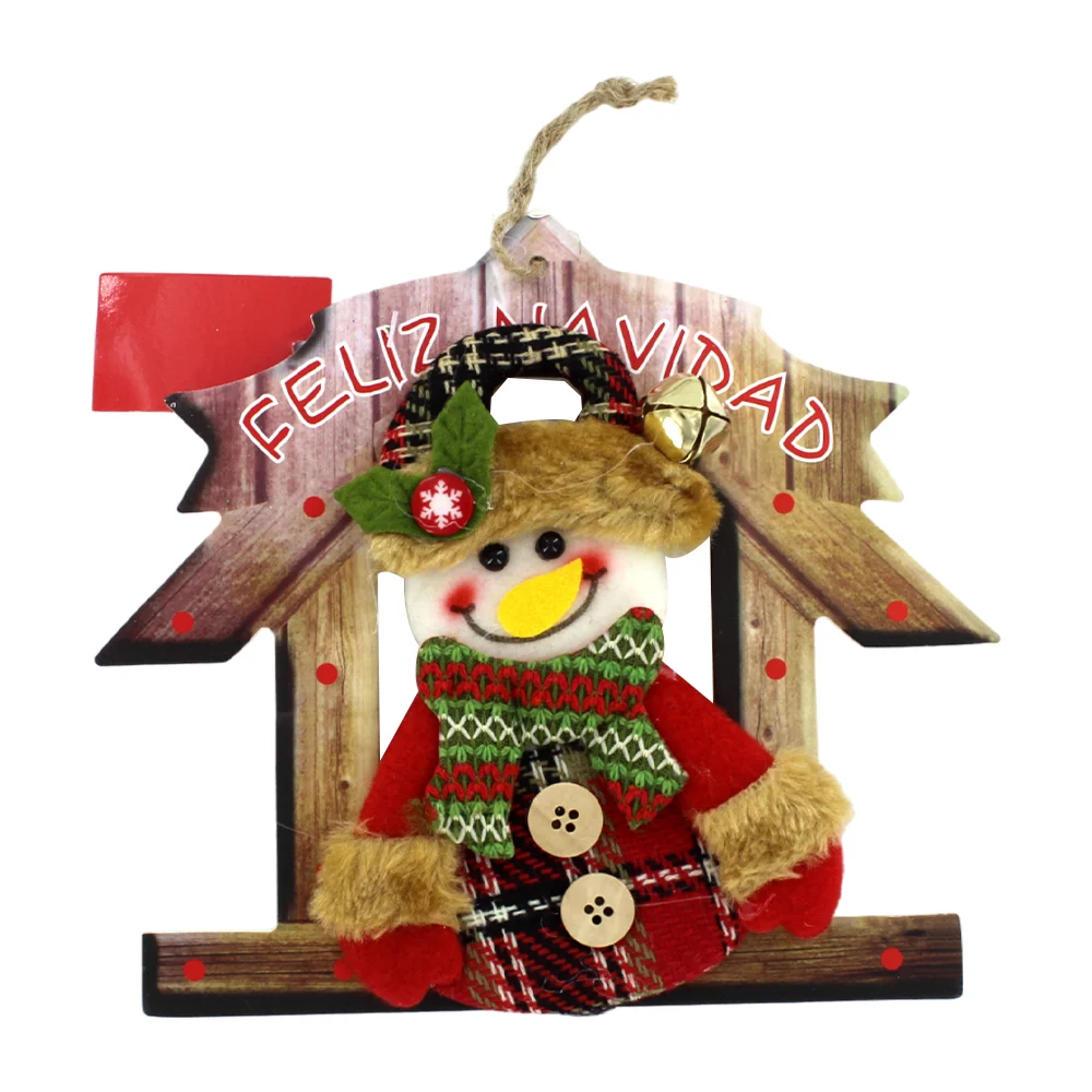 Adorno colgante con diseño navideño en forma de casita y muñeco afelpado, variedad de modelos / sd-3008