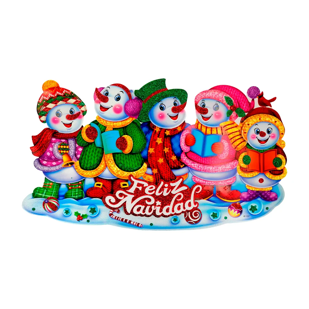 Adorno tipo letrero de cartón, con estampados navideños, frase en impresión 3D, detalles diamantados, de 45 x 25 cm, variedad de modelos / sd005 / cm23002 / adorno horizontal
