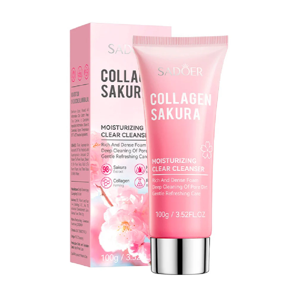 Limpiador facial sadoer con extracto de colágeno y sakura, 100g / c681 / sd02976