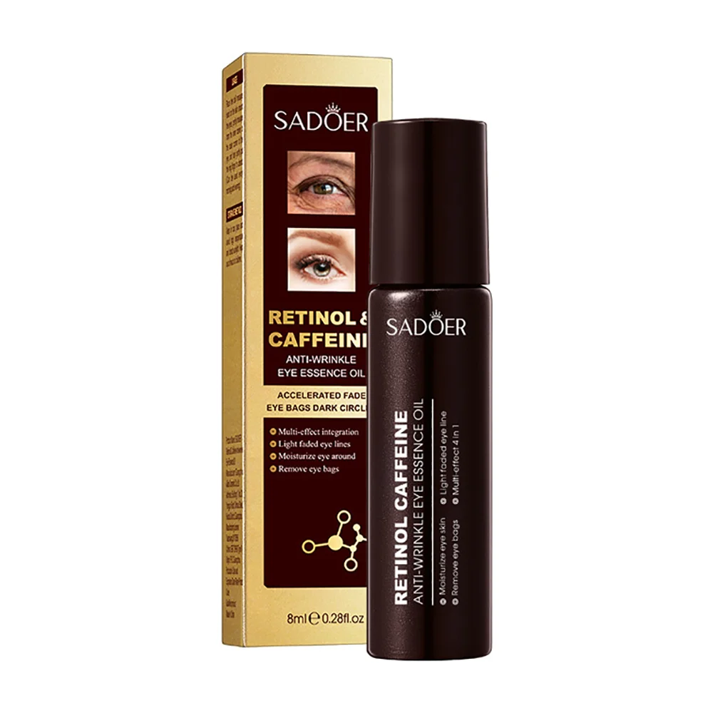 Roll on hidratante sadoer con cafeína y retinol para ojeras oscuras, 8ml / sd05145