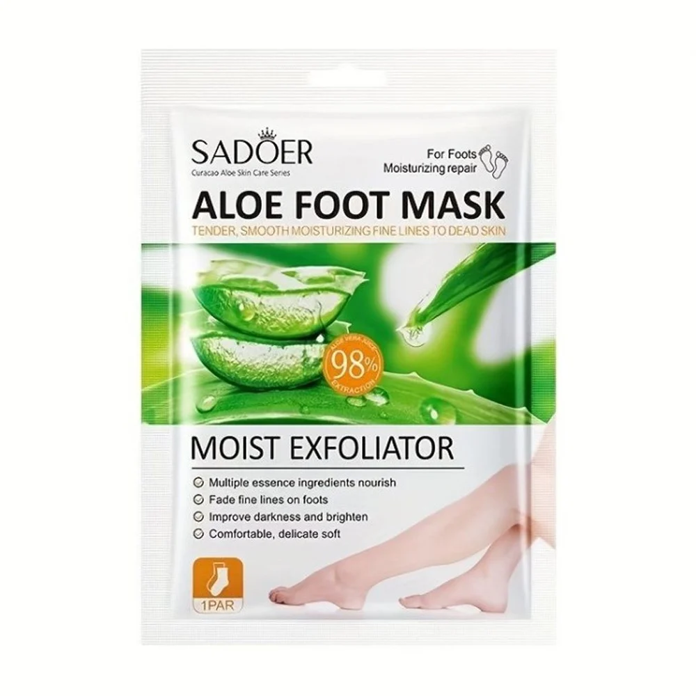 Par de mascarillas hidratantes sadoer con extracto de aloe vera para pies, 35g / sd05824
