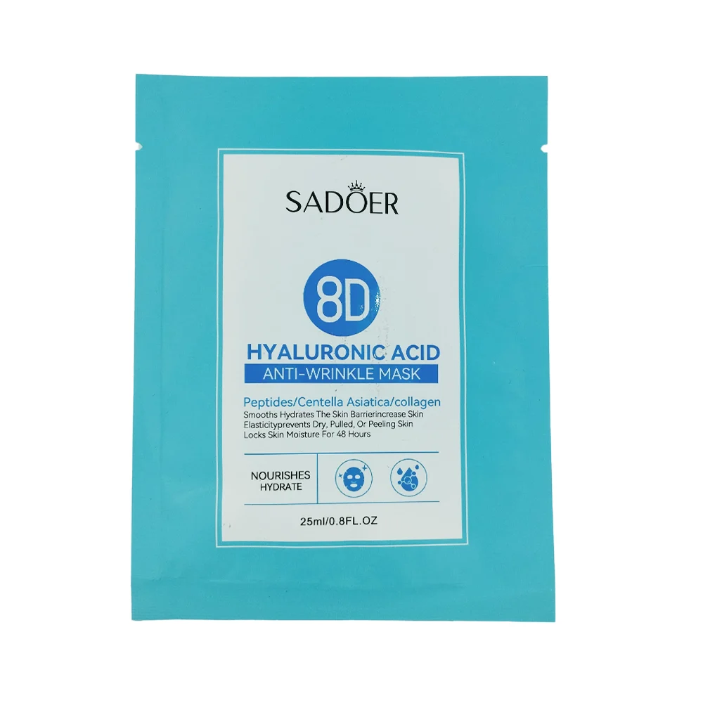 Mascarilla facial antiarrugas sadoer con extracto de ácido hialurónico, 25ml / sd05861