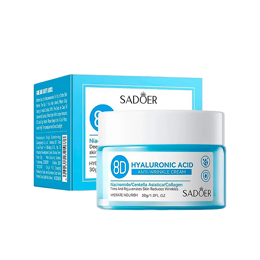 Crema facial antiarrugas sadoer con ácido hialurónico y niacinamida, 30g / 705878